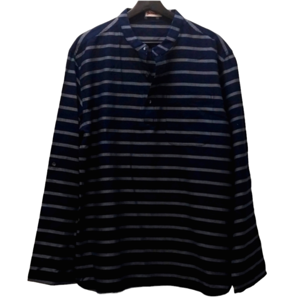 Vintage Fabindia Blue white stripped Shirt Longsleeved/3/4 style sz 42
